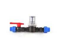perfeclan Irrigation System Valve Inline Valve Water Shutoff Lever Hose Fitting Strainer Assembly and Stainless Steel Frame with Transparent Canister Suitable, 20mm 200 Mesh