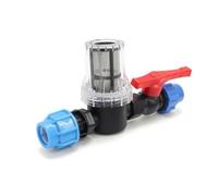 perfeclan Irrigation System Valve Inline Valve Water Shutoff Lever Hose Fitting Strainer Assembly and Stainless Steel Frame with Transparent Canister Suitable, 20mm 80 Mesh