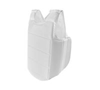 perfeclan Karate Chest Protector Pad Built With Oxford Cloth And Ventilated Mesh Ergonomic Sleeveless Design And Secure Rear Strap suitable for karate sparring competitive training , White , XS