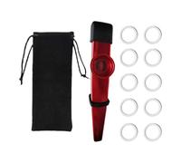 perfeclan Kids Kazoo Mouthpiece Cover Coordination Music Toy Musical Instrument with Diaphragms for Birthday Beginner Party Christmas, Red