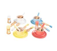 Perfeclan Kids Tea Party Set Wooden Toys for 2 3 4 5 6 Year Old Girl Afternoon Tea Playset Princess Pretend Play Kitchen Accessories, Style B