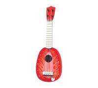 perfeclan Kids Ukulele 12.8 inch Pretend Play Guitar Four Strings Adjustable Tuning Musical Instrument Toy for Girls Boys Holiday Gift, Strawberry