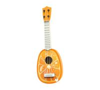 perfeclan Kids Ukulele 12.8 inch Pretend Play Guitar Four Strings Adjustable Tuning Musical Instrument Toy for Girls Boys Holiday Gift, Orange