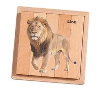 Perfeclan Kids Wooden Puzzles Preschool Learning Activities Cartoon Cognitive Development Education Toy Animal Puzzles for Boys Girls, animals version