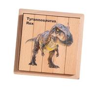 Perfeclan Kids Wooden Puzzles Preschool Learning Activities Cartoon Cognitive Development Education Toy Animal Puzzles for Boys Girls, Dinosaur version