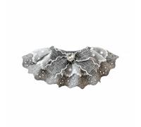 perfeclan Lace Cat Collar Multi-Layered Embroidered Bow Tie Pet Accessory Gemstone Pendant Adorable Ruffled Bib for Cleaning Pet Chest Suitable for Photoshoots Indoor Events Parties, S