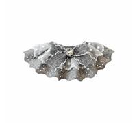 perfeclan Lace Cat Collar Multi-Layered Embroidered Bow Tie Pet Accessory Gemstone Pendant Adorable Ruffled Bib for Cleaning Pet Chest Suitable for Photoshoots Indoor Events Parties, XL