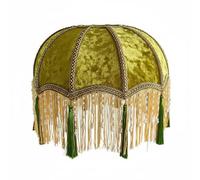perfeclan Lamp Shade Velvet Lampshade Decorative Fringe Light Tassel Textured Classic Look Suitable for Bedroom Living Room Home Office, Vintage Victorian, Bohemian, Glam-B