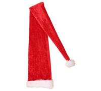 Perfeclan Long Party Hat Crafted From Gentle Red Polyester Cloth With Extra Long Tapered Crown And Soft White Trim For Comfortable Festive Wear Suitable For Holiday Parties Family Events