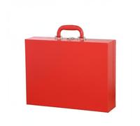 Perfeclan Mahjong Storage Case Mahjong Tile Case Organizer Carrying Case Box with Soft Textured PU Leather and Glittering Metal Latch Suitable for Travel Social, Red