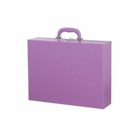 Perfeclan Mahjong Storage Case Mahjong Tile Case Organizer Carrying Case Box with Soft Textured PU Leather and Glittering Metal Latch Suitable for Travel Social, Purple