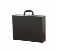 Perfeclan Mahjong Storage Case Mahjong Tile Case Organizer Carrying Case Box with Soft Textured PU Leather and Glittering Metal Latch Suitable for Travel Social, Black