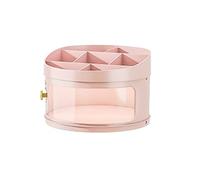 perfeclan Makeup Organizer Box Bathroom Organizer Case Jewelry Storage Desk Tidy for Countertop, Small and Pink