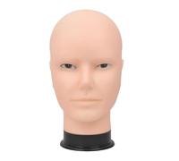 perfeclan Male Bald Mannequin Head Display Head Cosmetology Training Hat Helmet Glasses Dispaly Sturdy Holder, Style B
