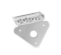 perfeclan Mandolin String Plate Tailpiece Replacement Component With Bright Chrome Finish And Triangular Mounting Plate Perforated Angle Support For Proper