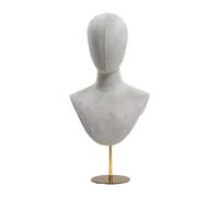 perfeclan Mannequin Head Simple Tabletop Hat Display Stand for Headwear Scarf Barbershop, Light Gray