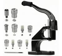 perfeclan Manual Fastener Press Hand Tool Grommet Machine Rivet and Snap Button Setter with Interchangeable Dies and Punch Tool Suitable for Leather Textile Garments Belts Bags Shoes