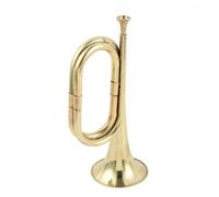 perfeclan Marching Bugle Playable Bugle Hand-Finished Brass Instrument for Student Artists, Musical Rehearsal School Performances, Style A