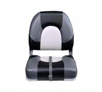 perfeclan Marine Seat Foldable Boat Seat Low Back Boat Chair Padded Support Hinged Metal Frame PU Leather Covering Compact Contoured Build suitable for narrow, Black
