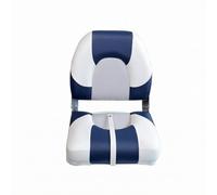 perfeclan Marine Seat Foldable Boat Seat Low Back Boat Chair Padded Support Hinged Metal Frame PU Leather Covering Compact Contoured Build suitable for narrow, Blue