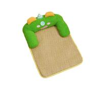 Perfeclan Mat Pet Lounger Bed Cushion Rug With Bolster Airy Woven Top Fill PP Cotton Padding Cartoon Face Rounded Corners Cozy Edge Trim suitable for apartments, color to 8, Medium 50 40cm