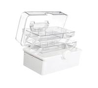 perfeclan Medicine Storage Box Home Use Drug Storage Box Portable Handle First Aid Kits Carrying Case for Cosmetic Car Camping Travel