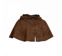 Perfeclan Medieval Hooded Cape Cowl Cloak Shawl Capelet With Suede Like Texture And Comfortable Feel Loose Pull Over Layer For Quick Costume Change suitable for, Brown, One Size