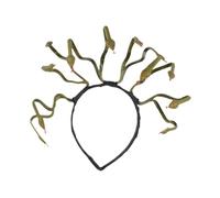 perfeclan Medusa Headband Snake Hair Accessories for Women,Costume Props,Hair Hoop Headpiece,Halloween Costume for Rave Carnival Party, earthy gold