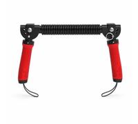 perfeclan Men Exercise Equipment Arm Exerciser Chest Expander Resistance Bar Spring Power With Coil And Cylindrical Grips adjustable angles with wrist straps, Red