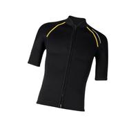 Perfeclan Men Wetsuit Top, Swimming Suit, Short Sleeve Front Zip Jacket, 1.5mm Neoprene Wetsuit Swimsuit for Swimming Kayaking, M