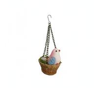 perfeclan Miniature Bird Nest Dollhouse Nest Display Basket Figure Feature With Resin Alloy Texture Suitable for 1 12 Dollhouse Interiors Model Settings BJD Corners Window Wall Areas, Pink