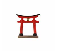 perfeclan Miniature Building Model Torii Figurine Statue Ornament Sculpture With Traditional Motifs And Smooth Finish Suitable for desktops landscapes, Small Red Torii Gate