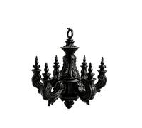 perfeclan Miniature Chandelier Dollhouse Light Pendant Lamp Fixture With Hanging Chain Material Vintage Look Suitable for collector displays dollhouse rooms diorama scenes, Black