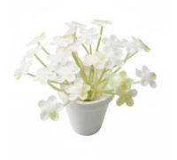 perfeclan Miniature Decorative Item Dollhouse Plant Potted Flower Tiny Flower Pot Model Material Lightweight Build Suitable for miniature play houses craft rooms office cubicles, White