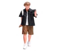 Perfeclan Miniature Display Figure Photographer Figurine Diorama Figure Resin Statue Character Model Hand Painted With Camera and Backpack suitable for model railroads car showcases tabletop dioramas