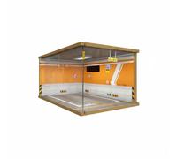 perfeclan Miniature Garage Display Model Car Showcase Assembly Model Wooden Frame Acrylic Dust Display Case for Collectors Home Decoration, 722002-Orange, Right-facing