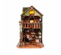 perfeclan Miniature Owl Library Kit Wooden Model With LED Lights Warm Vintage Display Suitable for bookshelf decor bedroom decor gift giving