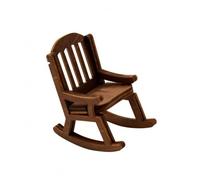 Perfeclan Miniature Rocker Realistic Wooden Rocking Chair Dollhouse Ornament Poplar Classic Back Armrest Suitable for Room Display and Photography Scene, Coffee Color, As Shown In The Picture