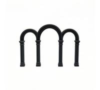 perfeclan Miniature Scene Prop Tabletop Arch Decorative Archway Display Dollhouse Feature European Style Pla Sculpted Details Suitable for Wedding Tables, Black, 12.9 20.4cm