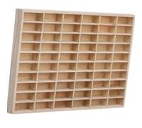 Perfeclan Model Cars Display Case Showcase 60 Compartments Wooden Sturdy Organizer for Personal Collectibles Model Car Store Business, No Lid