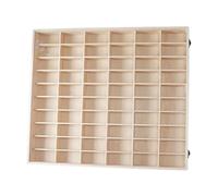 Perfeclan Model Cars Display Case Showcase 60 Compartments Wooden Sturdy Organizer for Personal Collectibles Model Car Store Business, with Lid