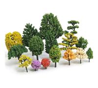 Perfeclan Model Tree Miniature Scenery Plant Simulation for Diorama Model Railway Crafting Landscaping Suitable for School Projects Home Decoration, Mixed Colors, 5-8cm (Set of 5)