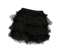 Perfeclan Multi Layered Ruffle Underskirt, Ruffle Shorts Underskirt with Lace Trim Anti Slip Multifunctional Accessories for for Lolita Fashion Under Dresses & Skirts, Black