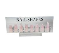 Perfeclan Nail Art Display Stand, Nail Shapes Show, Nail Type Guide, Acrylic Panel Clear Beauty Salon Decor, Small Photo Props Cute Easy to Install Decorative Plaque Sign Nail Room Decoration