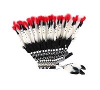 Perfeclan Native Headdress, American Indian Hat for Party Performance, Show, Black Red