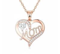 Perfeclan Necklace Pendant Jewelry Gift Cubic Zirconia Copper Chain Intertwined Hearts Personalized Symbol Of Love Suitable for daily wear birthdays, Rose Gold White