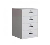 Perfeclan Office Filing Cabinet Metal Lockable Under Desk Storage Organizer Floor Cabinet Artificial Document Holder Suitable for Conference Room Workspace, 40cm Four-Drawer Warm White