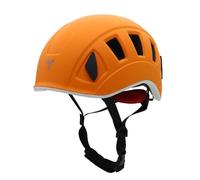 perfeclan Outdoor Climbing Cap Lightweight Helmet Head Protection With EVA Padding And Secure Adjustment System Suitable for Climbing Exploration Outdoor Sports, Orange White, L57-62cm
