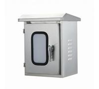 perfeclan Outdoor Control Cabinet Stainless Steel Electrical Enclosure Box With Viewing Window Layer Door And Top With Vent Slots Suitable for utilities outdoor panels service areas, 400 300 200mm