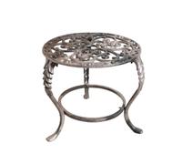 Perfeclan Outdoor Display Stand Cast Iron Plant Stand Flower Stand Metal Pedestal Riser With Ornate Round Top And Stable Curved Frame Suitable for patios, Short Plant Stand